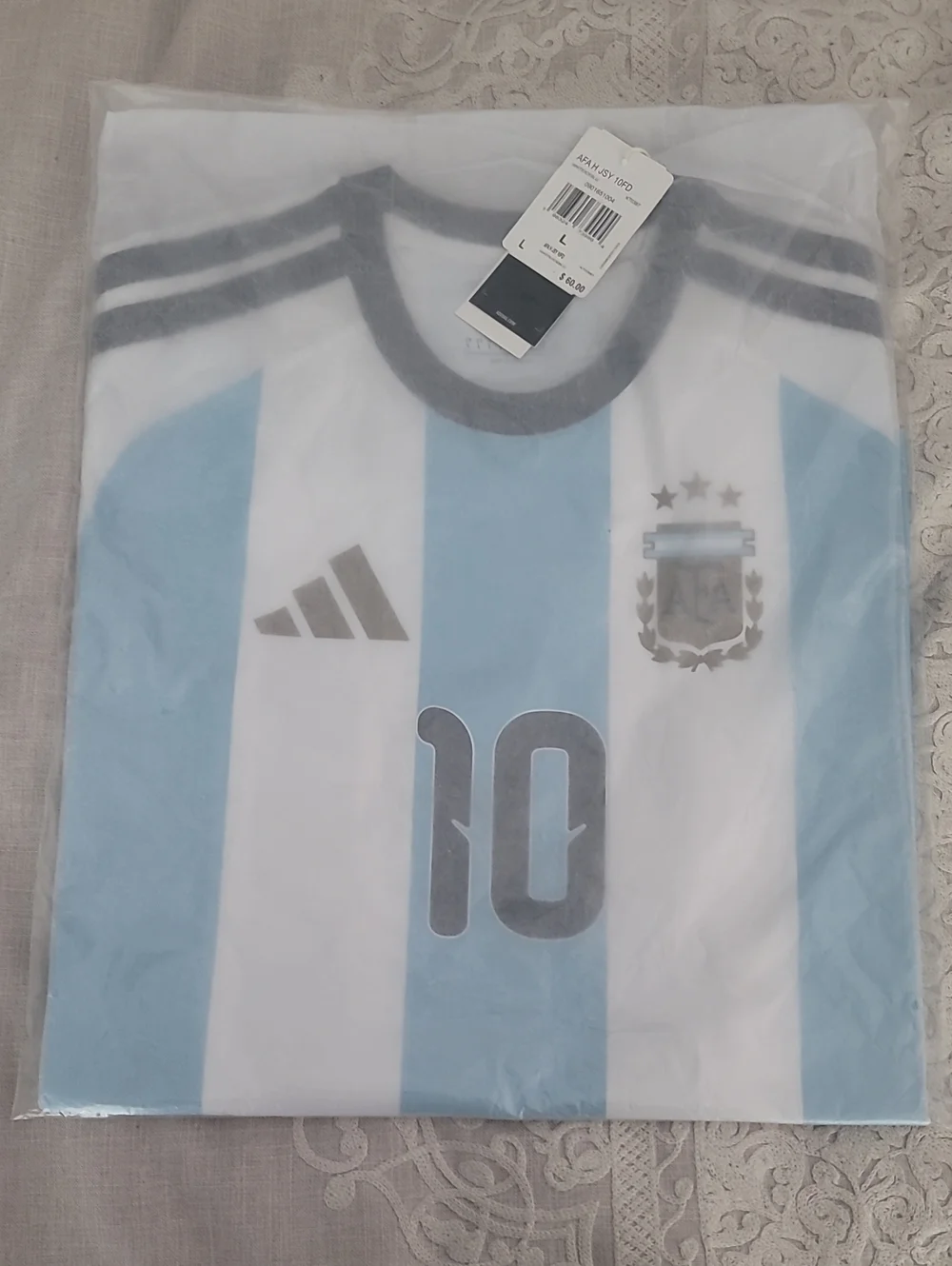 adidas Argentina Light Blue White Soccer Jersey #10